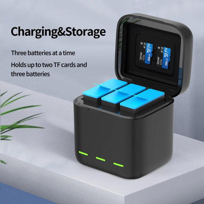 For GoPro HERO13 Black TELESIN 3 Slots Charging Case Compact Storage Box(Black) - Charger by TELESIN | Online Shopping UK | buy2fix