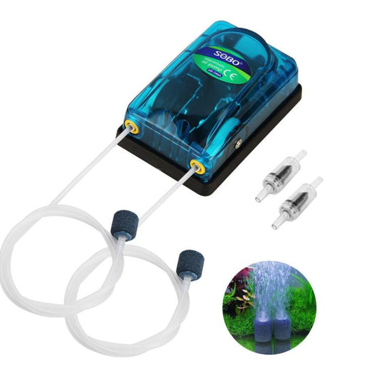 SOBO SB-348A 5W Double-hole 220-240V Transparent Ultra-Quiet Aquarium Air Pump - Air Pumps by SOBO | Online Shopping UK | buy2fix