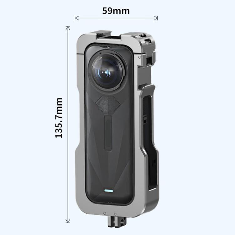 For Insta360 X5 HEPAIL AC-81 Metal Rabbit Cage Extended Protective Frame - Mount & Holder by HEPAIL | Online Shopping UK | buy2fix
