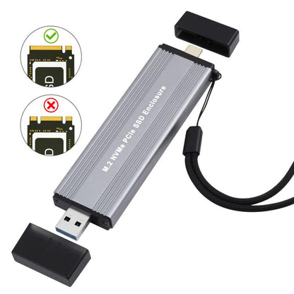 M.2 NVMe 10Gbps USB3.1 Gen2 NVMe Hard Drive Enclosure With Direct Plug USB + Type-C Dual Interface - HDD Enclosure by buy2fix | Online Shopping UK | buy2fix