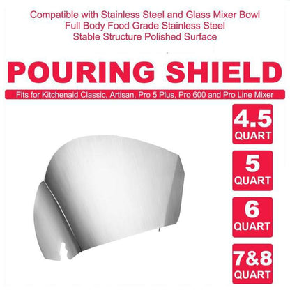 For KitchenAid Stand Mixer Stainless Steel Pouring Shield Food Chute Cover Attachment - Food Disposer Parts by buy2fix | Online Shopping UK | buy2fix