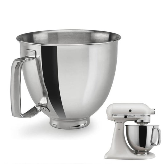 Stainless Steel Mixing Bowl For KitchenAid 4.5QT & 5QT Stand Mixers(Silver) - Food Disposer Parts by buy2fix | Online Shopping UK | buy2fix