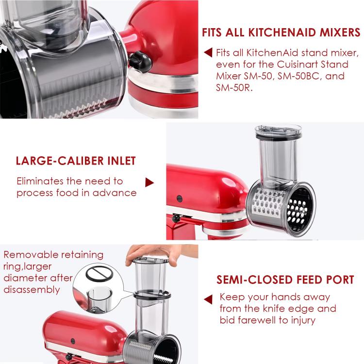 Multi-Functional Slicing & Shredding Set For KitchenAid Stand Mixers & Cuisinart SM-50 Series - Food Disposer Parts by buy2fix | Online Shopping UK | buy2fix