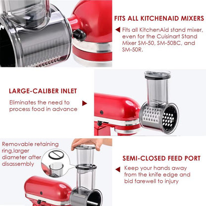 Multi-Functional Slicing & Shredding Set For KitchenAid Stand Mixers & Cuisinart SM-50 Series - Food Disposer Parts by buy2fix | Online Shopping UK | buy2fix
