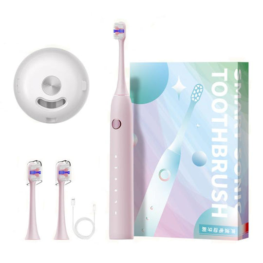 Rechargeable Sonic Electric Toothbrush for Adults with Custom Mode, Antibacterial Brush Heads, Smart Timer, Spec: Sterilization Light Purple