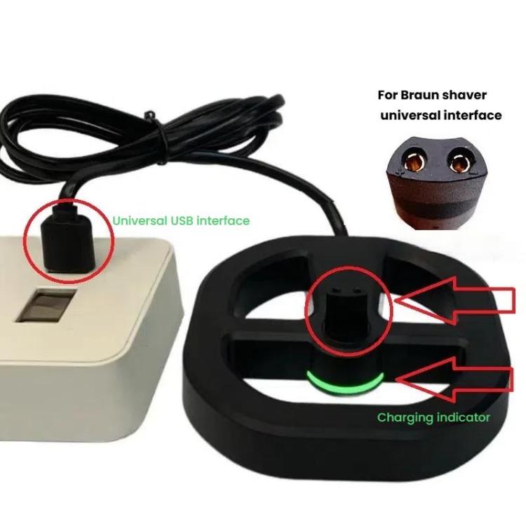 FLX-5210 Charging Base For Braun Series 1/3/5/6/7/8/9 Replacement Charger(Silver) - Shavers Parts by buy2fix | Online Shopping UK | buy2fix