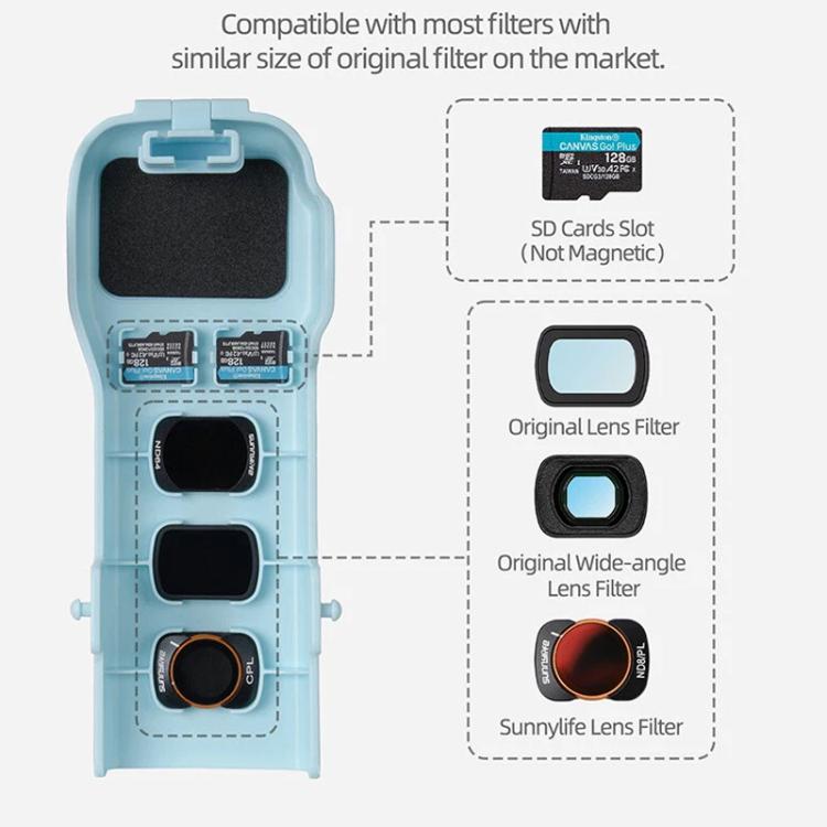 For DJI Osmo Pocket 3 Sunnylife OP3-K990 Protective Cover Body Filter Storage Top Cover Protective Case(Blue) - Case & Bags by Sunnylife | Online Shopping UK | buy2fix