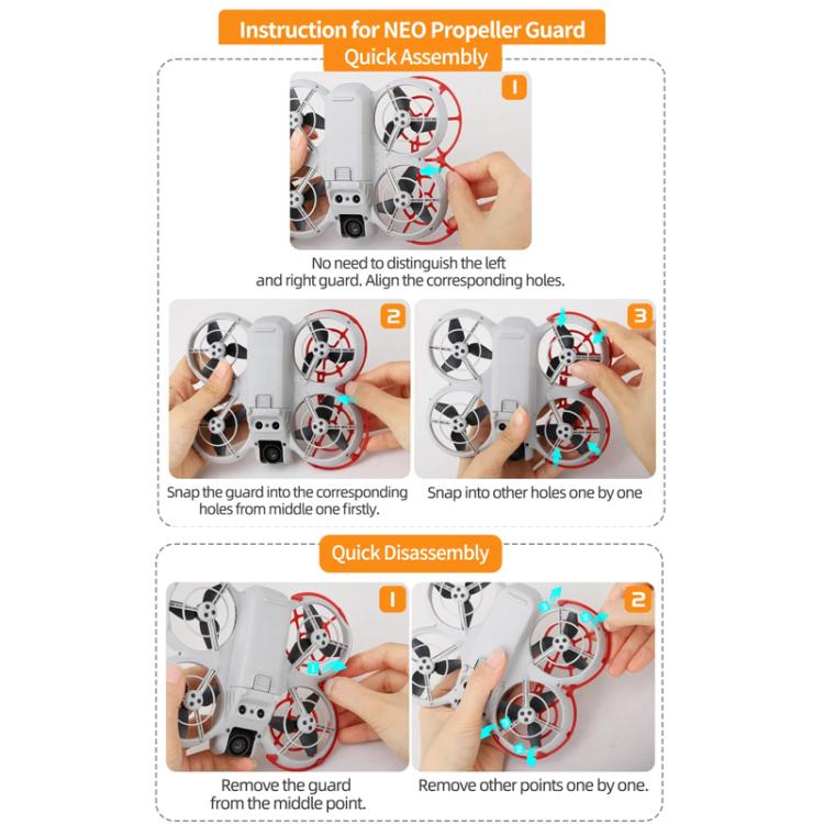 For DJI NEO Sunnylife NE-KC863 Paddle Blade Protective Cover Anti-Collision Ring(Orange) - DIY Propeller by Sunnylife | Online Shopping UK | buy2fix