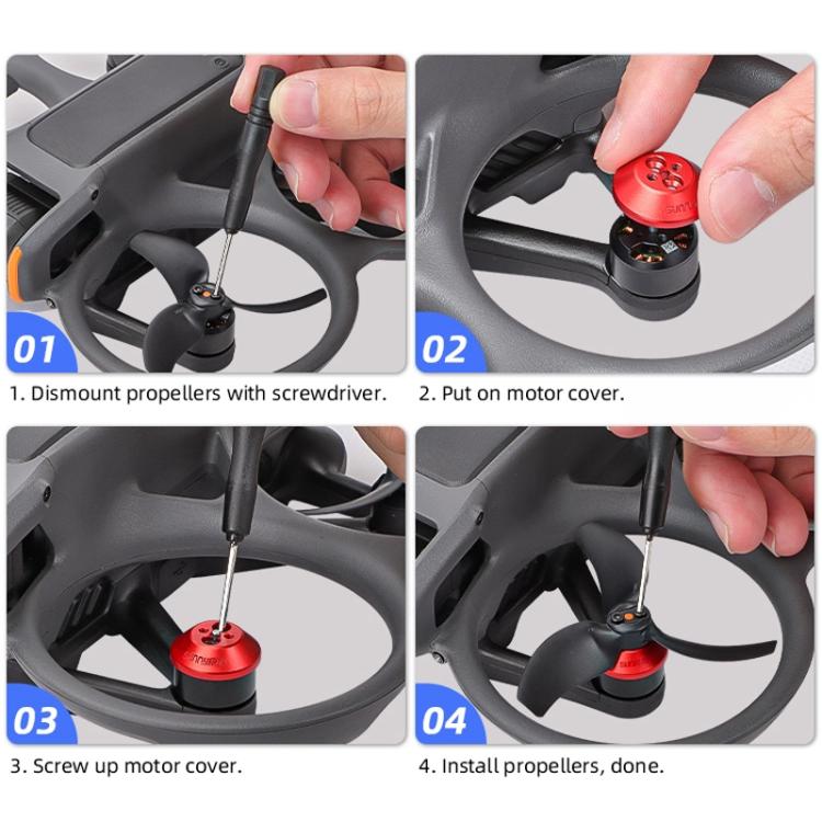 For DJI Avata 2 Sunnylife AT2-MD787 Motor Anti-dust Cover Aluminum Alloy Motor Protection Cover(Red) - Other by Sunnylife | Online Shopping UK | buy2fix