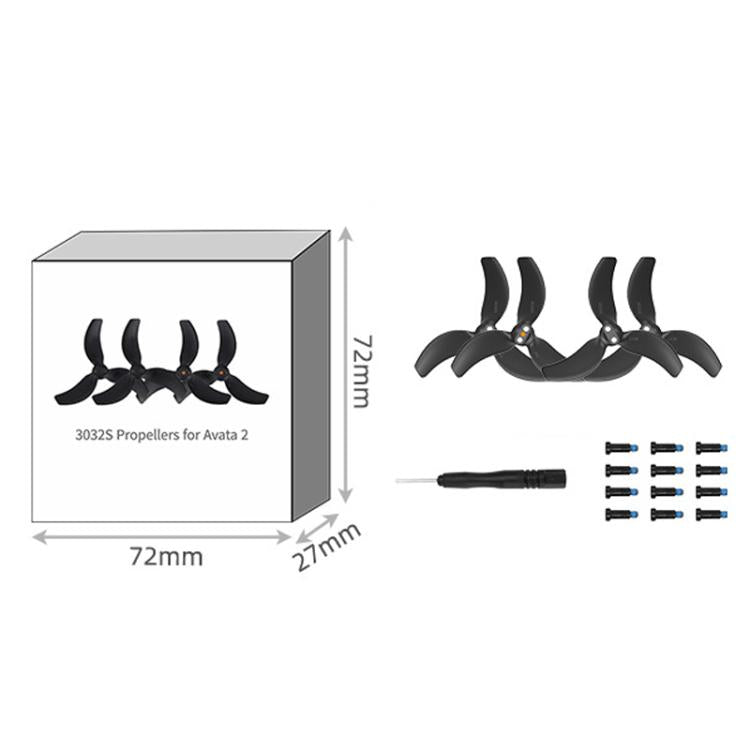For DJI Avata 2 Sunnylife 3032S 2pairs Propellers(Black) - DIY Propeller by Sunnylife | Online Shopping UK | buy2fix
