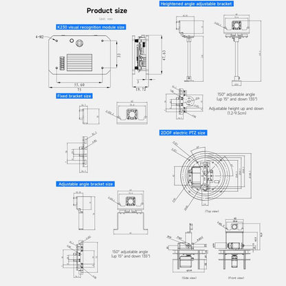 Yahboom K230 Vision Module Standard Edition CanMV Face Recognition Camera Sensor 2DOF Electric PTZ Set - Components Kits by Yahboom | Online Shopping UK | buy2fix