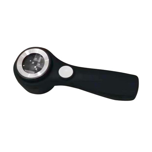 Alloy Handheld 60x USB Charging Touch Switch LED Light Optical Glass Magnifier(Black) - Hand Held Style by buy2fix | Online Shopping UK | buy2fix