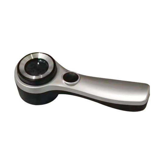 Alloy Handheld 60x USB Charging Touch Switch LED Light Optical Glass Magnifier(Silver Black)