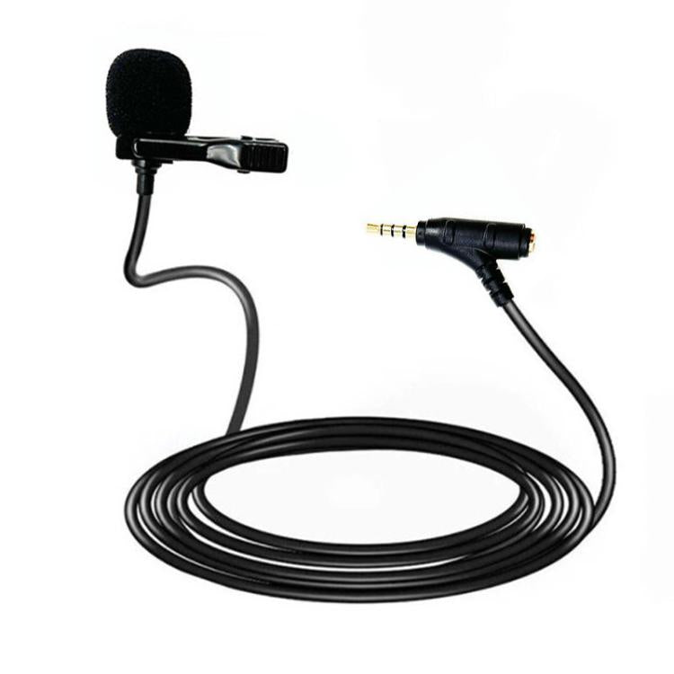 3.5mm TRRS Lavalier Microphone with Earphone Monitoring Jack Clip-on Lapel Mic 5m - Microphone by buy2fix | Online Shopping UK | buy2fix