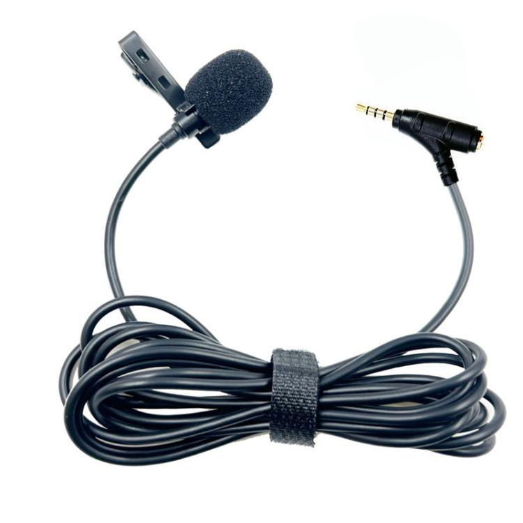 3.5mm TRRS Lavalier Microphone with Earphone Monitoring Jack Clip-on Lapel Mic 4m - Microphone by buy2fix | Online Shopping UK | buy2fix