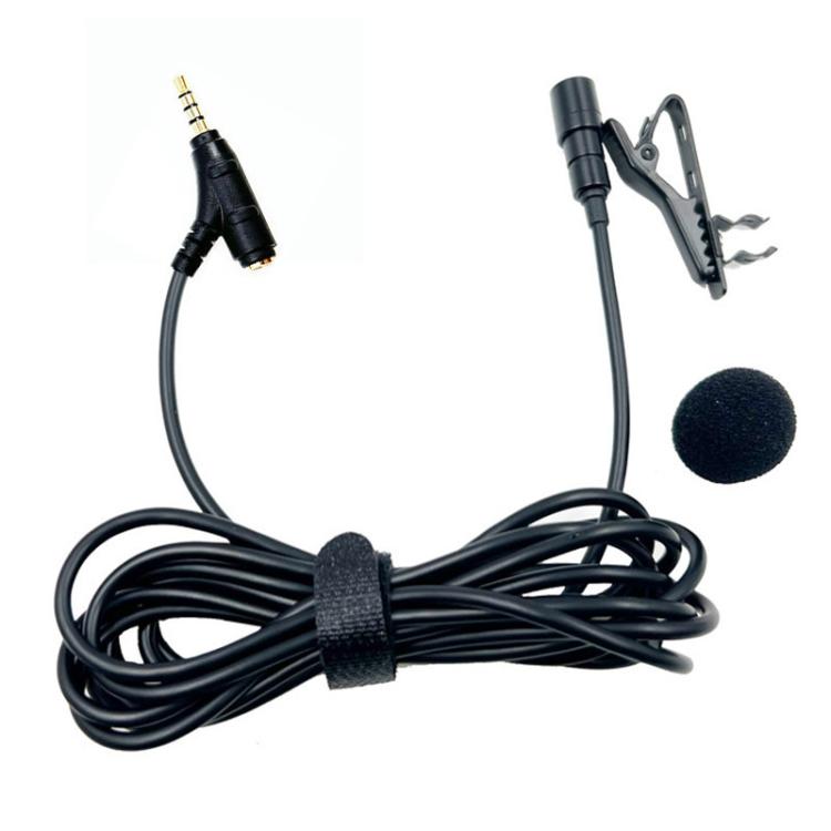 3.5mm TRRS Lavalier Microphone with Earphone Monitoring Jack Clip-on Lapel Mic 4m - Microphone by buy2fix | Online Shopping UK | buy2fix