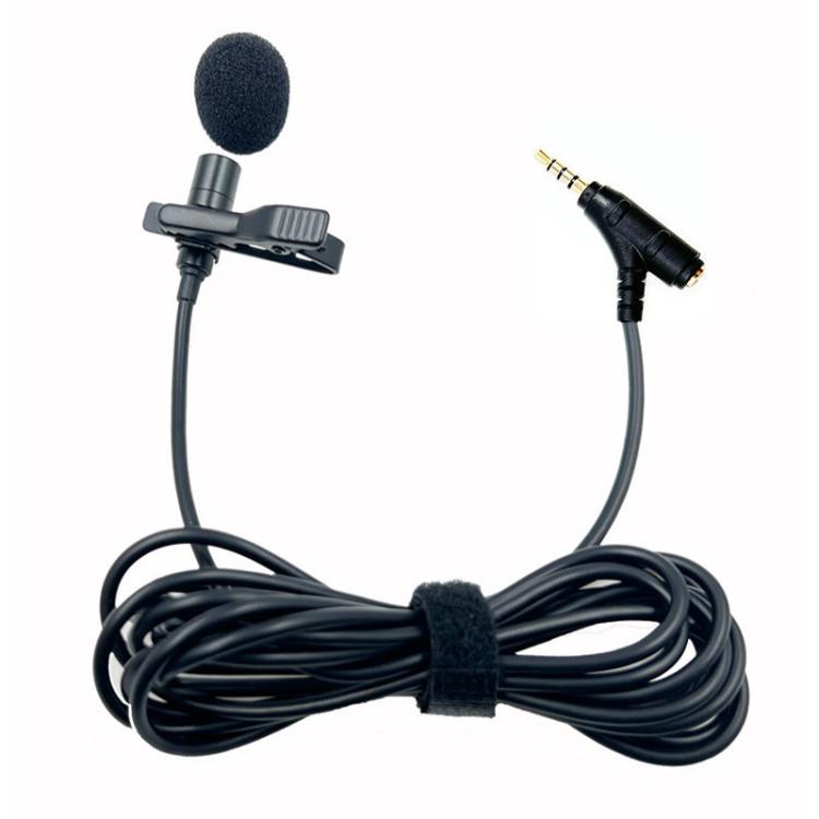 3.5mm TRRS Lavalier Microphone with Earphone Monitoring Jack Clip-on Lapel Mic 4m - Microphone by buy2fix | Online Shopping UK | buy2fix