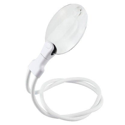 5/10X Desktop Neck-Hanging Dual-Use Reading Magnifier HD Foldable Magnifier For Elderly People Reading(White) - Others by buy2fix | Online Shopping UK | buy2fix