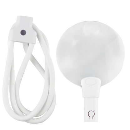 5/10X Desktop Neck-Hanging Dual-Use Reading Magnifier HD Foldable Magnifier For Elderly People Reading(White) - Others by buy2fix | Online Shopping UK | buy2fix