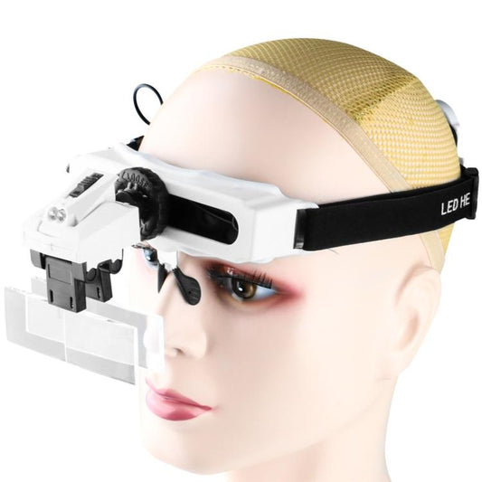 9892E1 Head-mounted Magnifying Glass With LED Light 8 Different Magnification Lenses - Glasses Style by buy2fix | Online Shopping UK | buy2fix