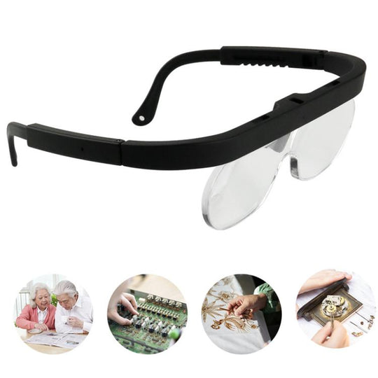 11537A 1.5/2.5/3.5X Eyeglass-style Magnifying Glass Head-mounted Magnifying Glass for Carving Repair Work