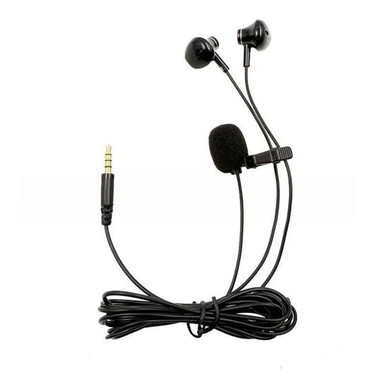 3.5mm TRRS Lapel Microphone With Earphone Stereo Live Monitoring Headphones 1.2m