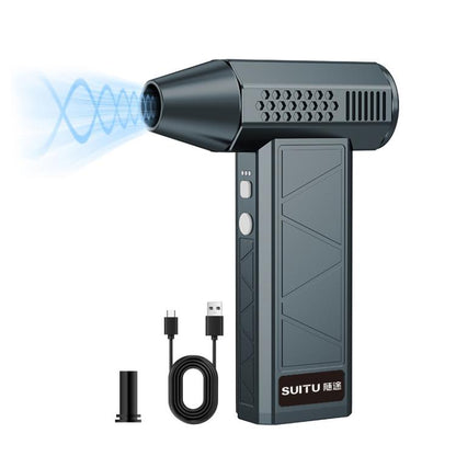 SUITU ST-8113 Outdoor Turbine Fan Home Lithium-ion Dust Blower Handheld Hair Dryer, Style: Blower Gray - Electric Fans by SUITU | Online Shopping UK | buy2fix