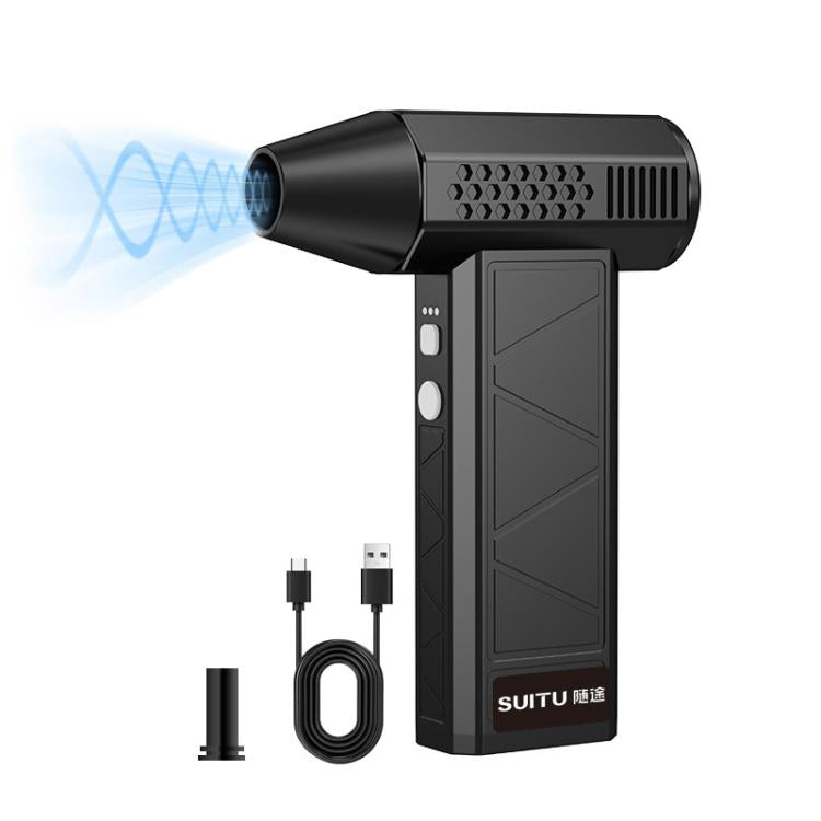 SUITU ST-8113 Outdoor Turbine Fan Home Lithium-ion Dust Blower Handheld Hair Dryer, Style: Blower Black - Electric Fans by SUITU | Online Shopping UK | buy2fix
