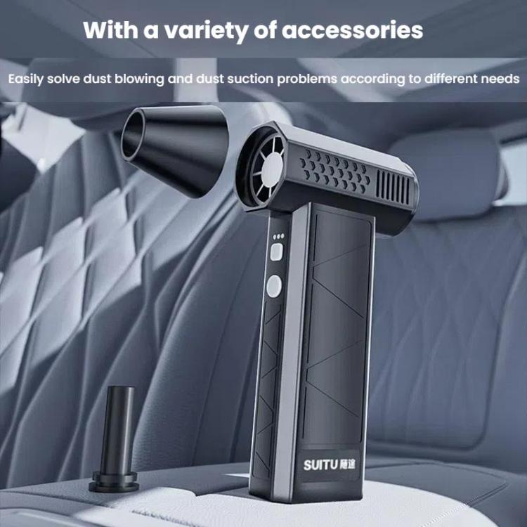 SUITU ST-8113 Outdoor Turbine Fan Home Lithium-ion Dust Blower Handheld Hair Dryer, Style: Blower Black - Electric Fans by SUITU | Online Shopping UK | buy2fix