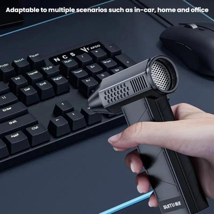 SUITU ST-8113 Outdoor Turbine Fan Home Lithium-ion Dust Blower Handheld Hair Dryer, Style: Blower Gray - Electric Fans by SUITU | Online Shopping UK | buy2fix