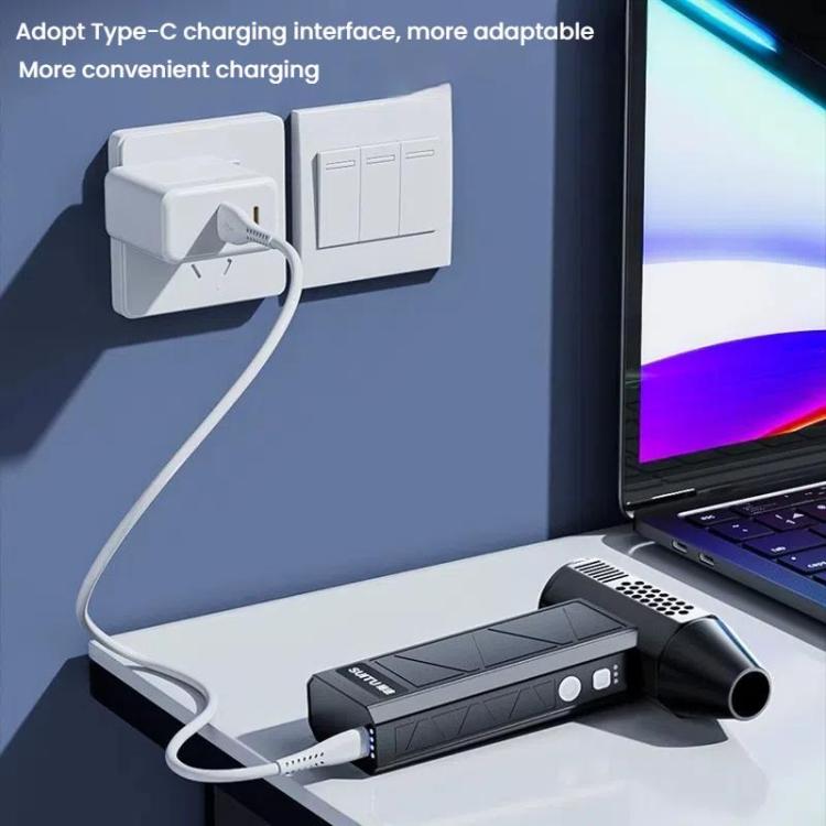 SUITU ST-8113 Outdoor Turbine Fan Home Lithium-ion Dust Blower Handheld Hair Dryer, Style: Blower Gray - Electric Fans by SUITU | Online Shopping UK | buy2fix