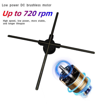 60cm 3D Holographic Fan with 1600x720 Resolution & 720 LEDs  WiFi/APP DIY Content Control(UK Plug) - 15 inch Above by buy2fix | Online Shopping UK | buy2fix