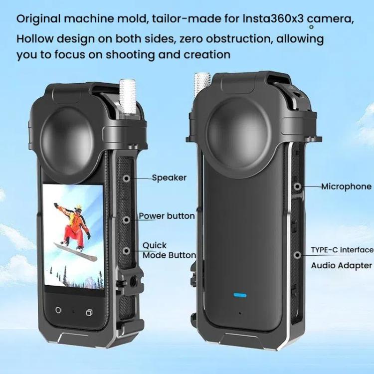 For Insta360 X3 HEPAIL AC62 Metal Rabbit Cage Magnetic Suction Horizontal Vertical Protective Frame - Mount & Holder by HEPAIL | Online Shopping UK | buy2fix