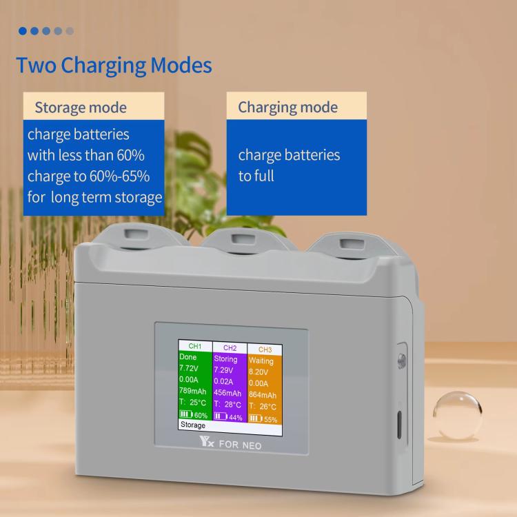 For DJI Neo Battery Charger YX 3-way Color Screen Charger Hub Charging Station - Other by YX | Online Shopping UK | buy2fix