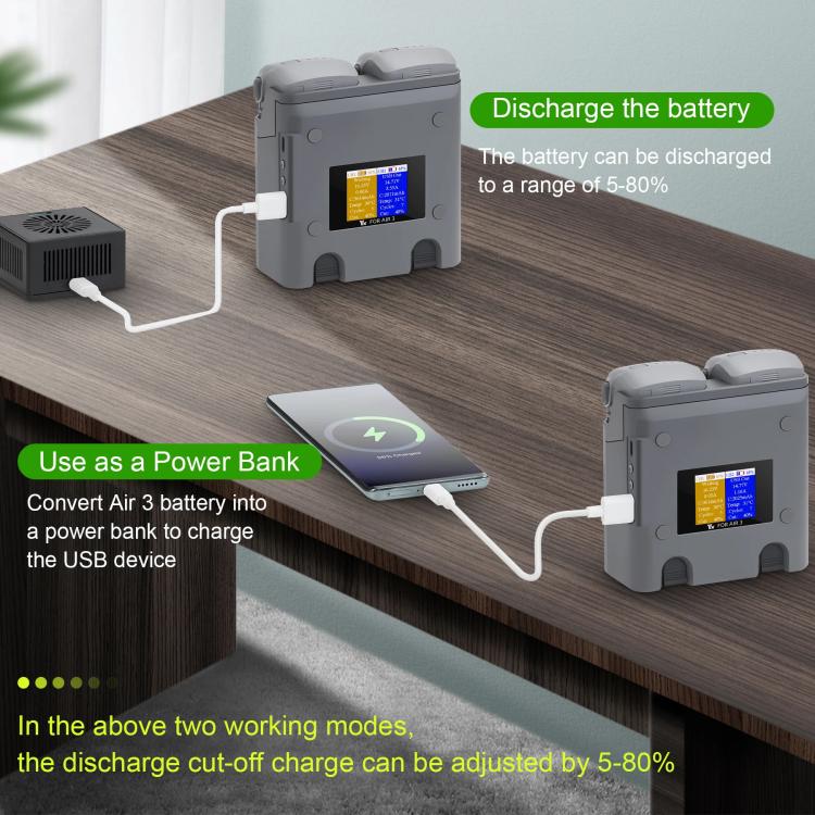 For DJI Air 3/Air 3S YX 2-Way Battery Charger Charging Butler With Color Screen Drone Accessories - Other by YX | Online Shopping UK | buy2fix