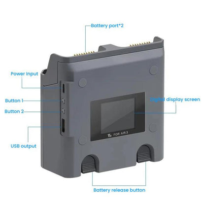 For DJI Air 3/Air 3S YX 2-Way Battery Charger Charging Butler With Color Screen Drone Accessories - Other by YX | Online Shopping UK | buy2fix