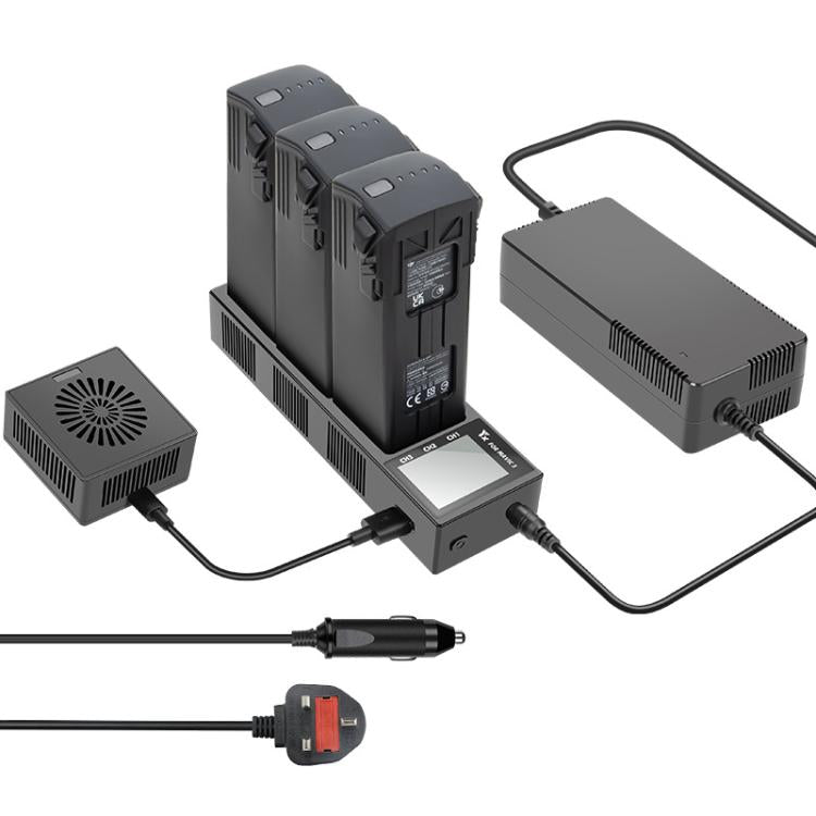 For DJI Mavic 3 YX Battery Charger Discharger Hub 3-in-1 Smart Charging Station With Color Screen UK Plug - Charger by YX | Online Shopping UK | buy2fix