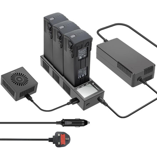 For DJI Mavic 3 Pro / Mavic 3 YX Battery Charger Discharger Hub 3-in-1 Smart Charging Station With Color Screen UK Plug