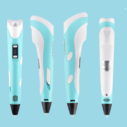 Hand-held 3D Printing Pen Kit with 20 Colors PLA Filament, Drawing Pad, Base, Scissors, Finger Guards, Art Book & Accessories EU Plug(Yellow) - 3D Printer by buy2fix | Online Shopping UK | buy2fix