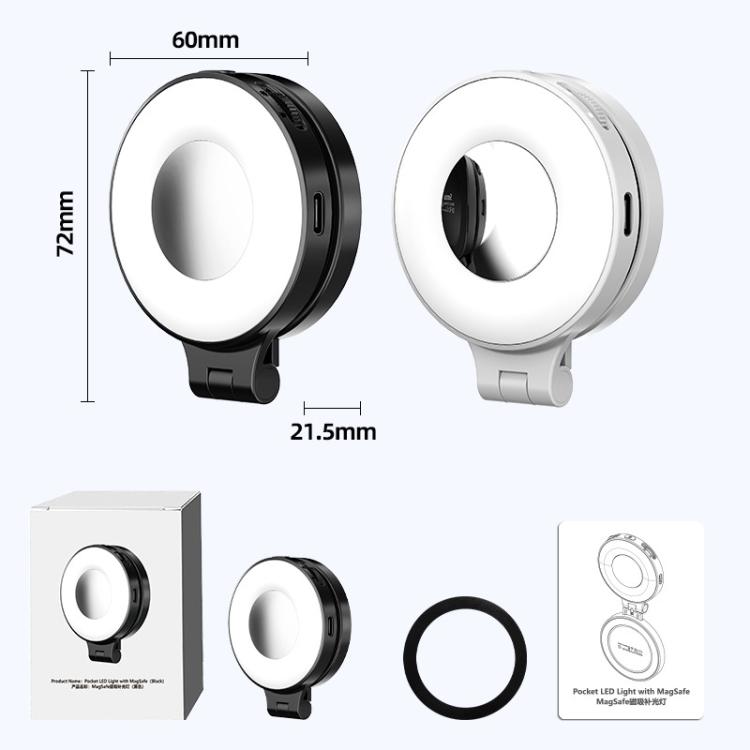 HEPAIL AC74 Magsafe Magnetic Smartphone Light Portable Handheld Selfie Light(Black) - Selfie Light by HEPAIL | Online Shopping UK | buy2fix