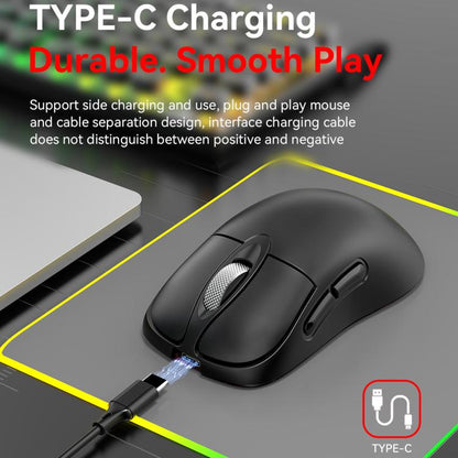 MKESPN Tri-Mode Wireless Gaming Mouse 24000 DPI, 6 RGB Lighting Modes, Rechargeable, Macro Programmable White - Wireless Mice by MKESPN | Online Shopping UK | buy2fix