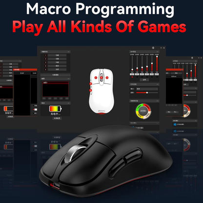 MKESPN Tri-Mode Wireless Gaming Mouse 24000 DPI, 6 RGB Lighting Modes, Rechargeable, Macro Programmable Pink - Wireless Mice by MKESPN | Online Shopping UK | buy2fix