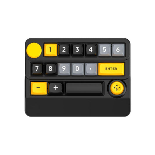 15-Key Wireless Tri-Mode Mechanical Gaming Keyboard Hot-Swappable, RGB Backlit, Macro Programmable(Black Yellow) - Mini Keyboard by MKESPN | Online Shopping UK | buy2fix