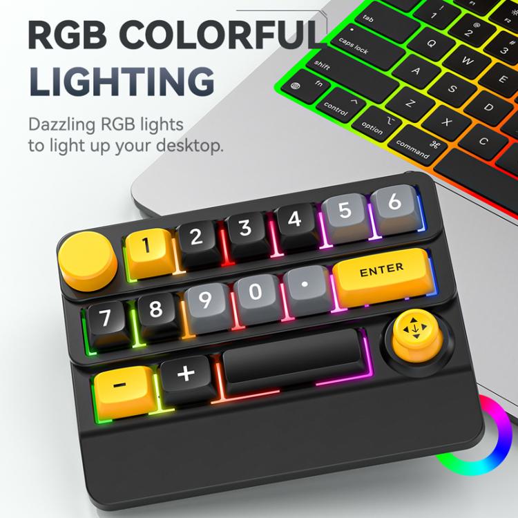 15-Key Wireless Tri-Mode Mechanical Gaming Keyboard Hot-Swappable, RGB Backlit, Macro Programmable(Black Red) - Mini Keyboard by MKESPN | Online Shopping UK | buy2fix