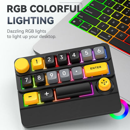 15-Key Wireless Tri-Mode Mechanical Gaming Keyboard Hot-Swappable, RGB Backlit, Macro Programmable(Black Red) - Mini Keyboard by MKESPN | Online Shopping UK | buy2fix