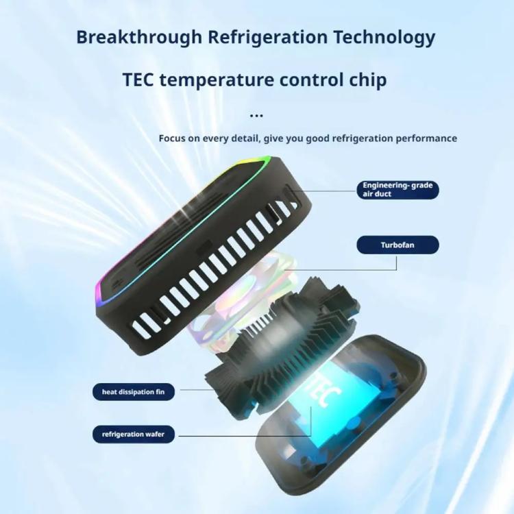 SR03 Wireless Magnetic Phone Cooler With LED Light Overclocking Semiconductor Cooling(Black) - Cooling Fan Radiator by buy2fix | Online Shopping UK | buy2fix