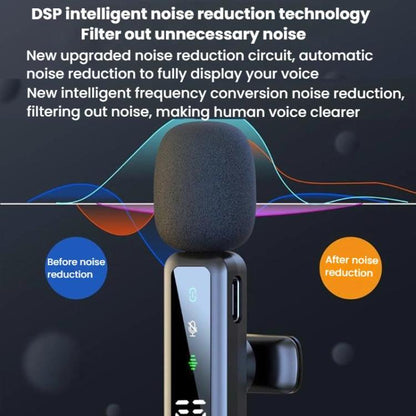 H68 3 In 1 Single Mic Live Noise Reduction Video Shooting Mini Mobile Phone Microphone Digital Wireless Lapel Microphone - Microphone by buy2fix | Online Shopping UK | buy2fix