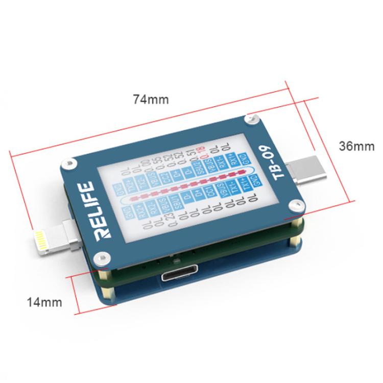RELIFE TB-09 Type-C / 8 Pin Tail Plug Tester Automatically Locks Fault Points - Test Tools by RELIFE | Online Shopping UK | buy2fix