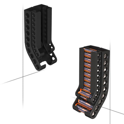 Wall-Mounted Battery Organizer Holds 10 AA & 10 AAA Batteries Space-Saving Battery Storage Rack(White) - Battery Storage Box by buy2fix | Online Shopping UK | buy2fix