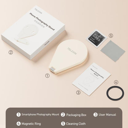 TELESIN P7-RB-02 Waterdrop-shaped Mobile Phone Photography Stand Magsafe Magnetic Selfie Stick - Desktop Holder by TELESIN | Online Shopping UK | buy2fix